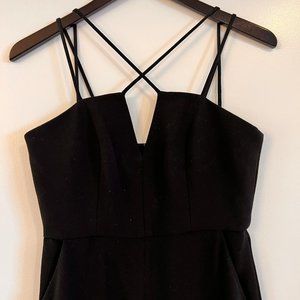 BCBG Black Strappy Wide-Leg Jumpsuit | Size 0
